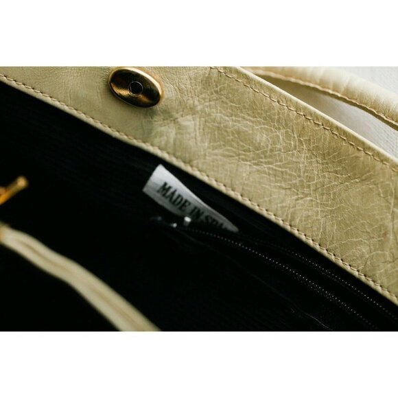 Vintage Kid Leather Python Skin Nude Beige Convertible Clutch - Picture 7 of 10